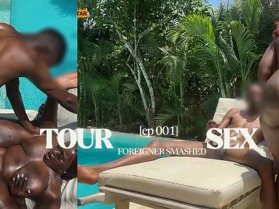 Mombasapornstar's big tits bounce as she gets pounded by a huge black cock at a public pool XXX Video