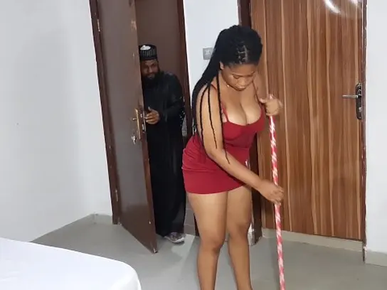 Krissyjoh gets her tight pussy drilled by Aboki's massive cock while cleaning XXX Video