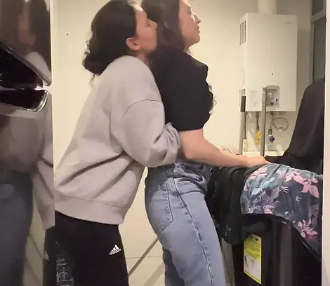 My stepsister's big boobs get a naughty workout in the laundry room XXX Video