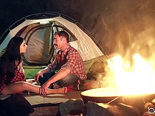 When camping turns into casual fuck-fest by the fire, no one gets to sleep during the night XXX Video