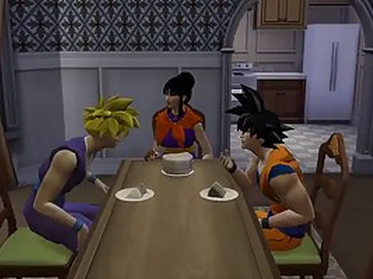 Toon boy Gohan is romping his finest mate buxomy mommy while he is sleeping next to them XXX Video
